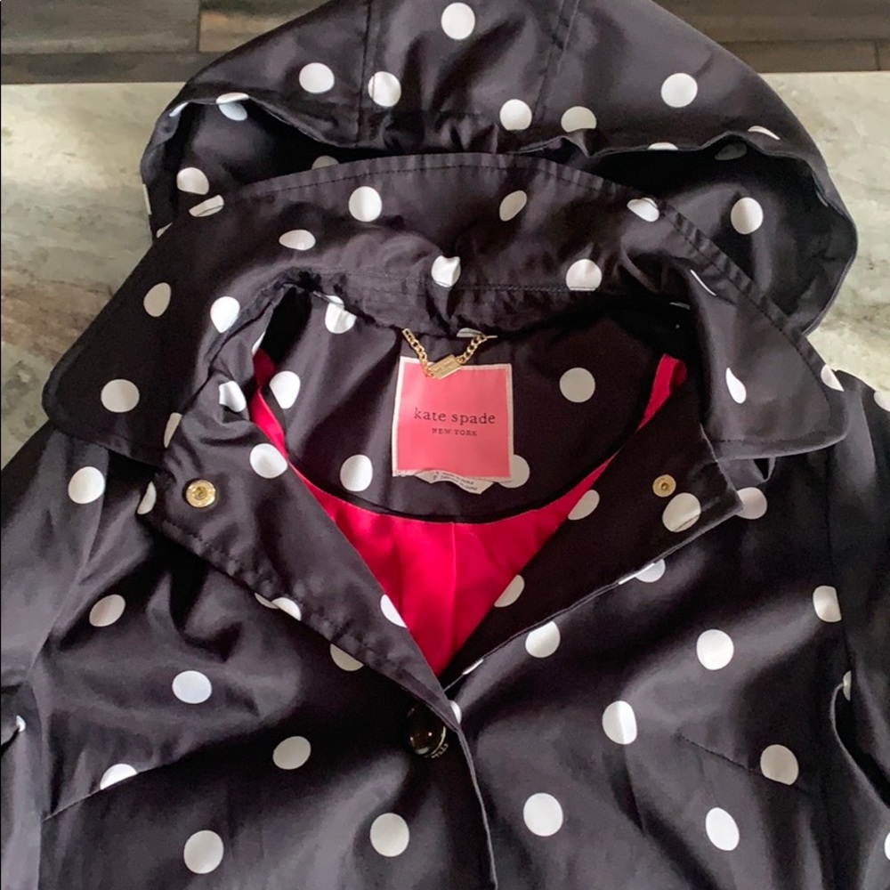 Kate Spade polka dot rain coat